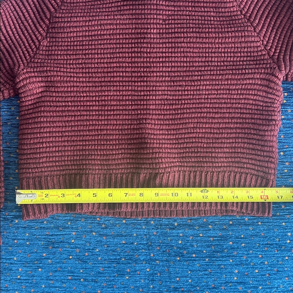 Madewell Ribbed Turtleneck Sweater - XS - Burgundy with 3 side buttons - Picture 8 of 10